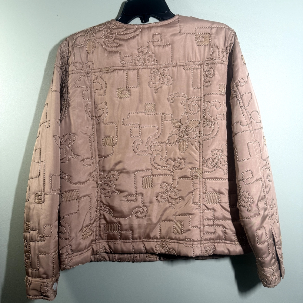 Ruby Rd. Blush Embroidered Bomber Jacket - Picture 4 of 6